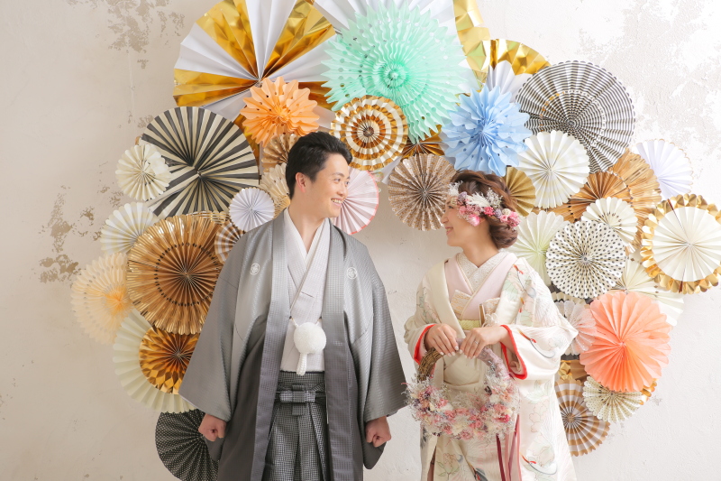 ペーパーファンの前でっ。