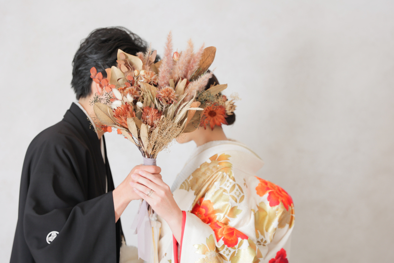 ブーケでお顔隠し✿
