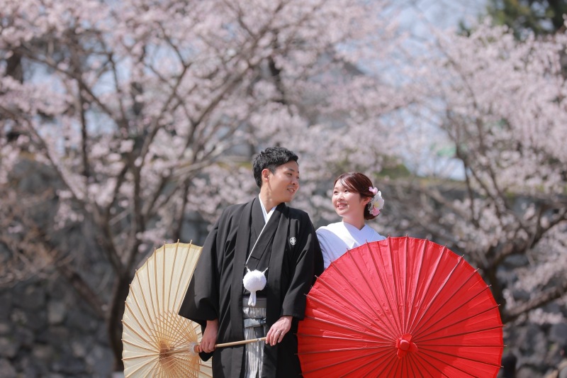 ソメイヨシノを背景に