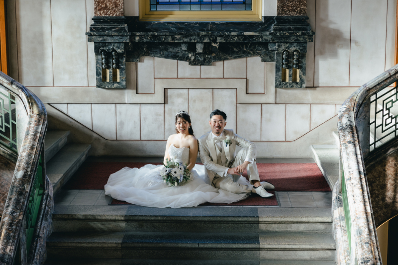 座ったショット