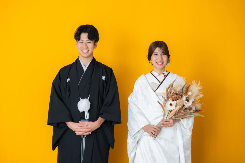 ブーケを持って