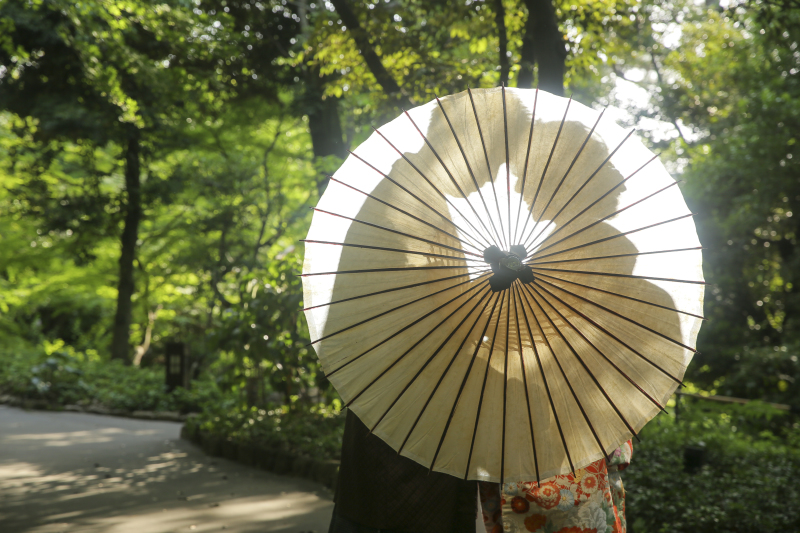 傘影ショットも人気！