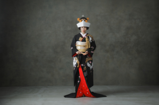 引振袖+角隠しのカッコイイ撮影