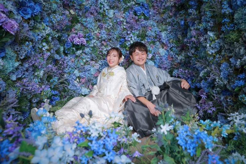 お花に囲まれて