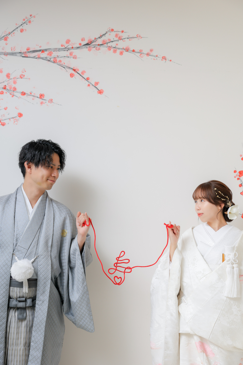 お二人が手作りされた小物を使用して