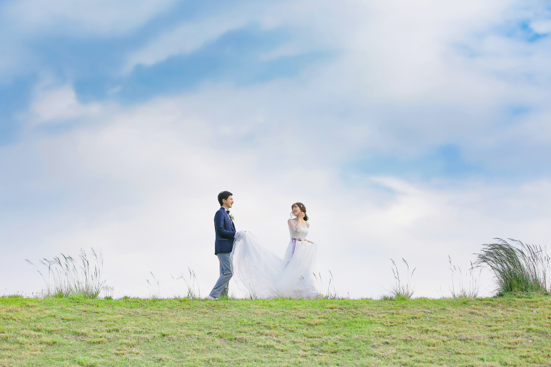 堤防沿いをお散歩