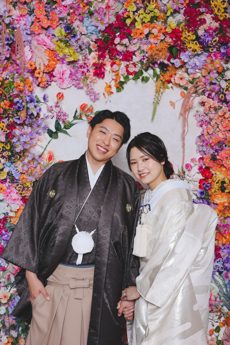 華やかなお花背景で