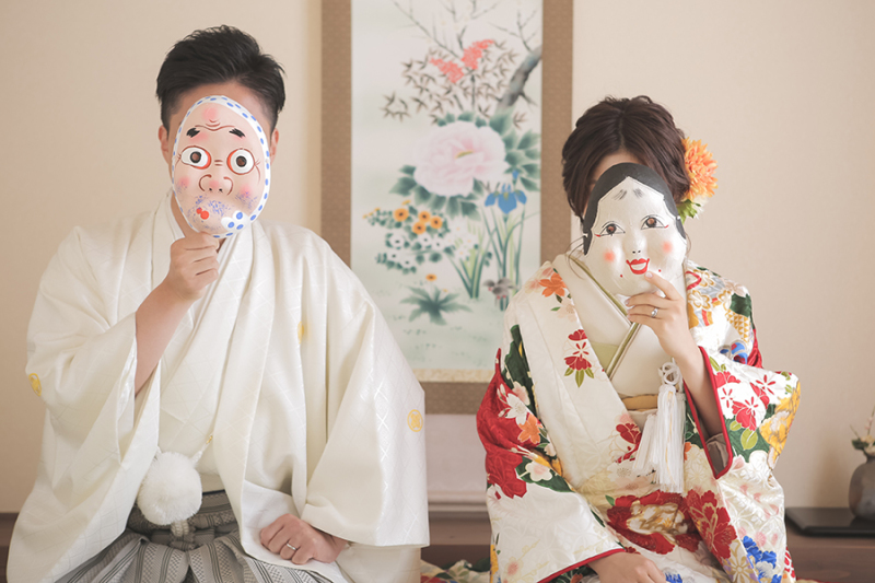 ひょっとことおかめ(>▽<)