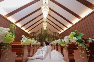 結婚式場での挙式のような撮影