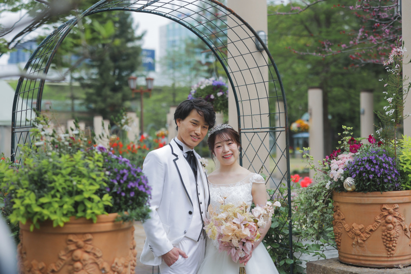 お花に囲まれて