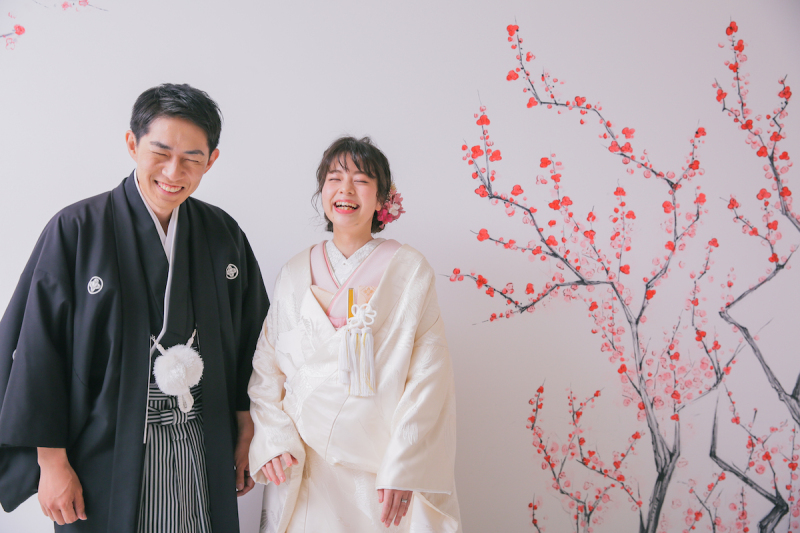 人気の和装「屋内庭園スタジオ」