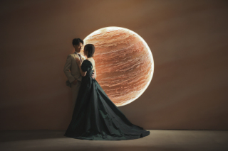 ハウススタジオでのカラードレス撮影です