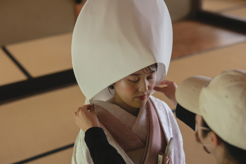 綿帽子装着中！