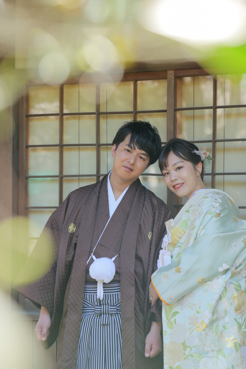 緑を前ボケに。