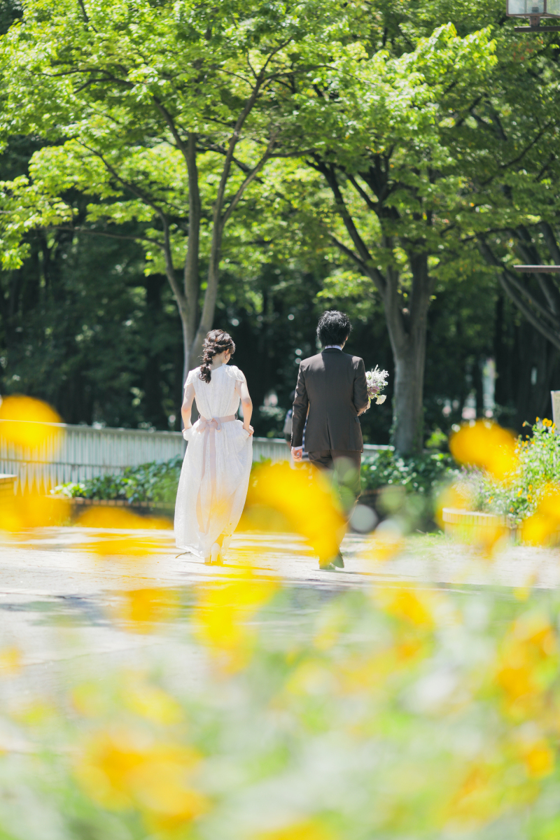 小さい花壇のお花も