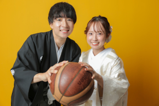 和装とたくさんの背景