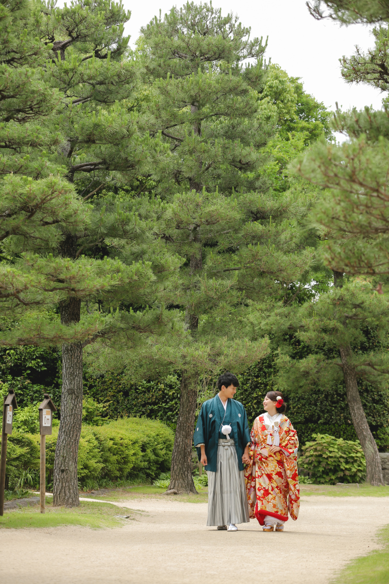 白鳥庭園での和装撮影
