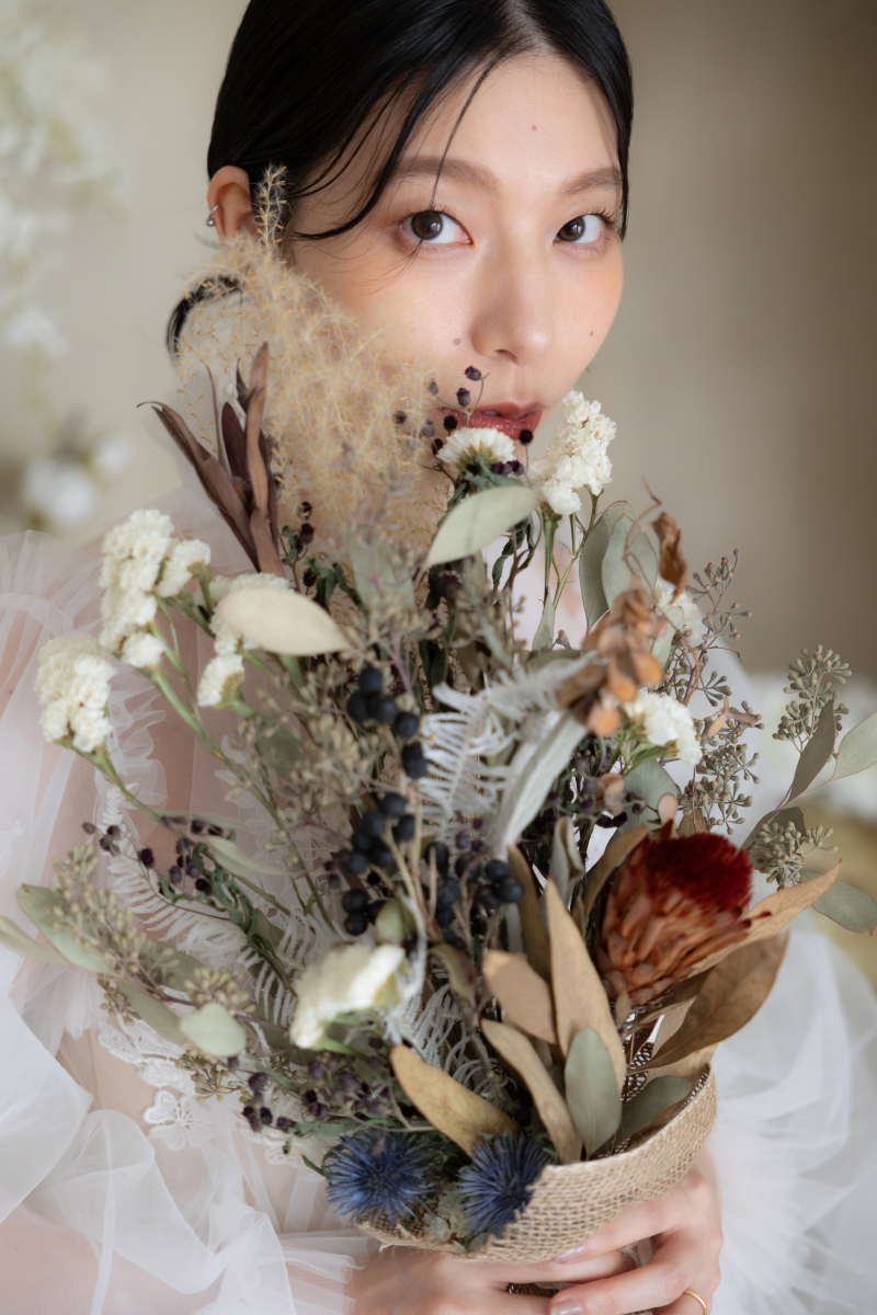 ドライフラワーと一緒に