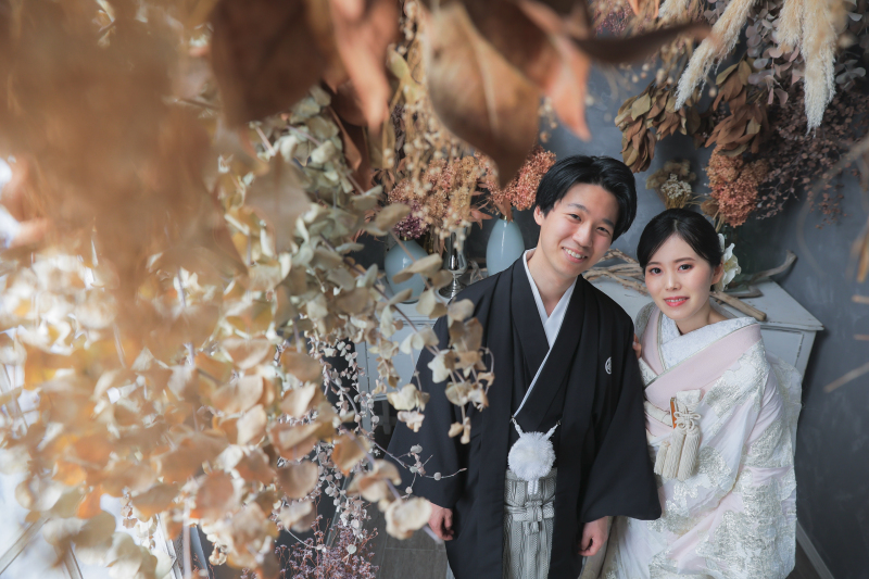 ドライフラワーに囲まれて