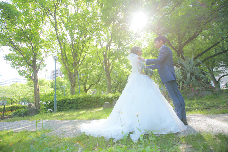 森の中でベールアップ