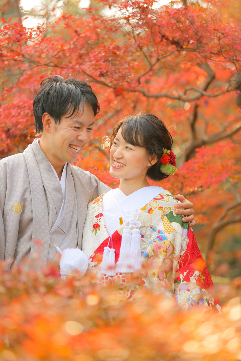紅葉に包まれたお写真も