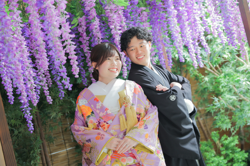 藤棚で