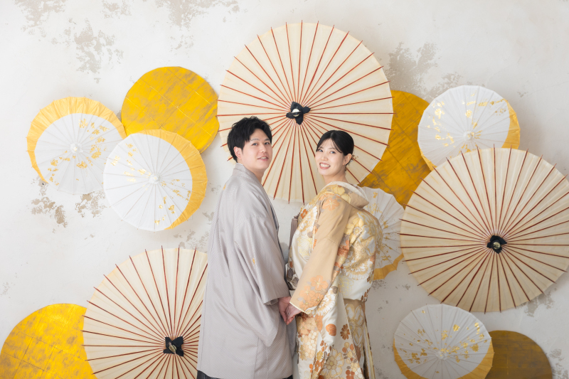 番傘をあしらった背景で