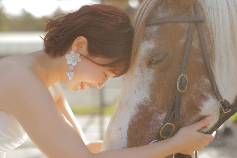 乗馬が終わったら触れ合いタイム