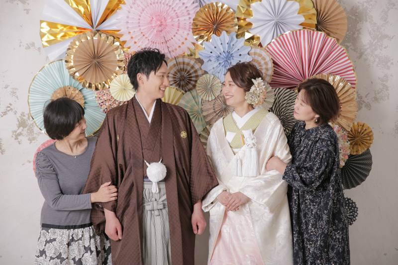 家族と記念撮影