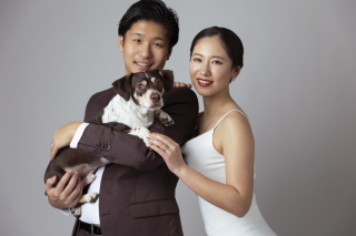 わんちゃんとスタジオ撮影！