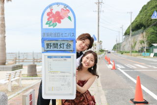 野間灯台でカラードレス撮影！