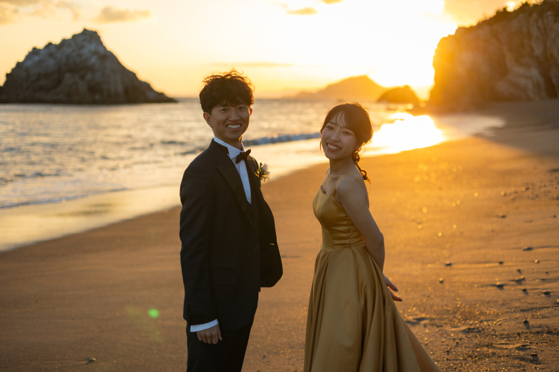 海ならでは！夕日撮影も可能