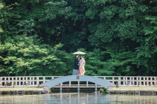 徳川家と縁深い、歴史ある日本庭園で。和装ロケーションの定番プラン!