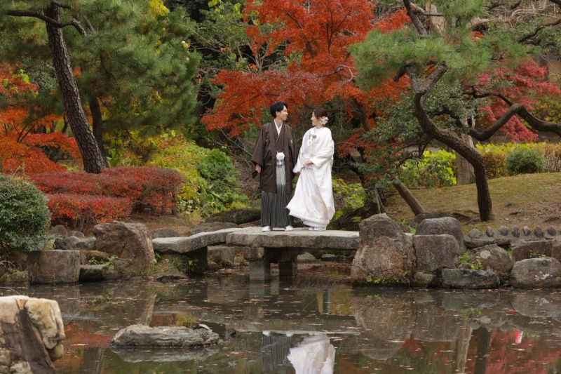 【鶴舞公園紅葉・お茶室ロケーション】基本料金+全データ/美肌加工付き!