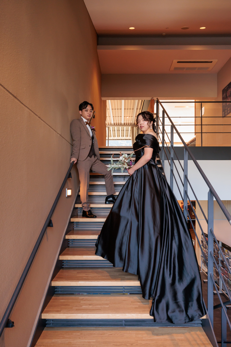 ミュージアムの階段で