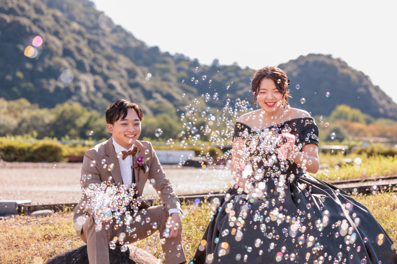 シャボン玉との1枚