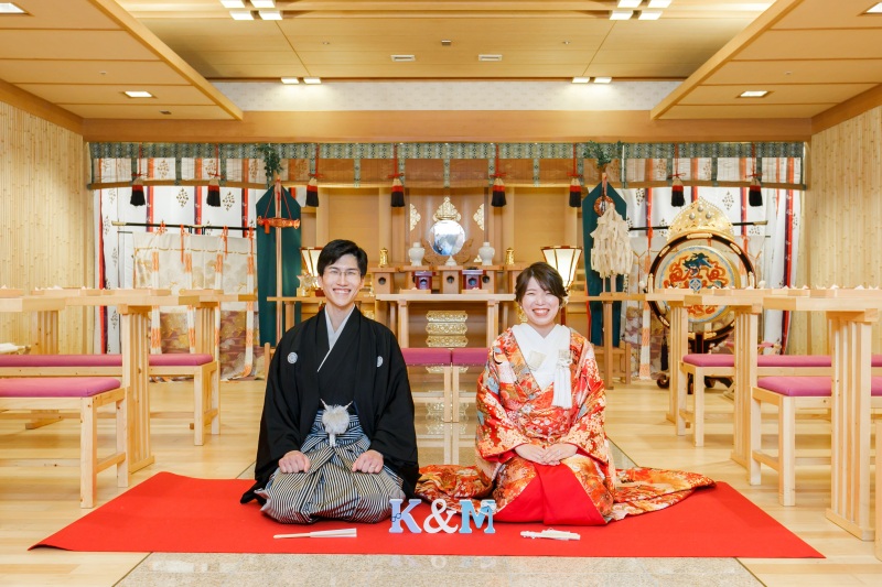 館内神殿で和を存分に感じられるお写真を