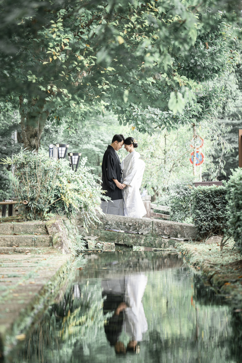 水面に映るおふたり