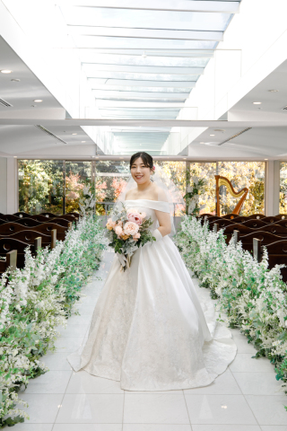 ドレスの形もきれいに残す前撮り撮影