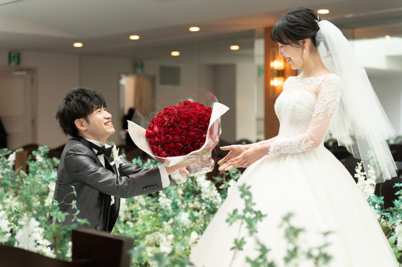 バラの花束をサプライズでご用意