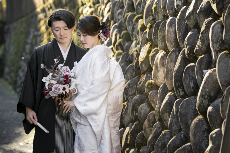 華やかに見せてくれる和装ブーケ