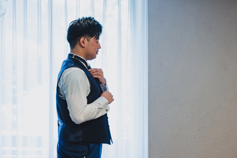 しっかりとコーディネートチェックを