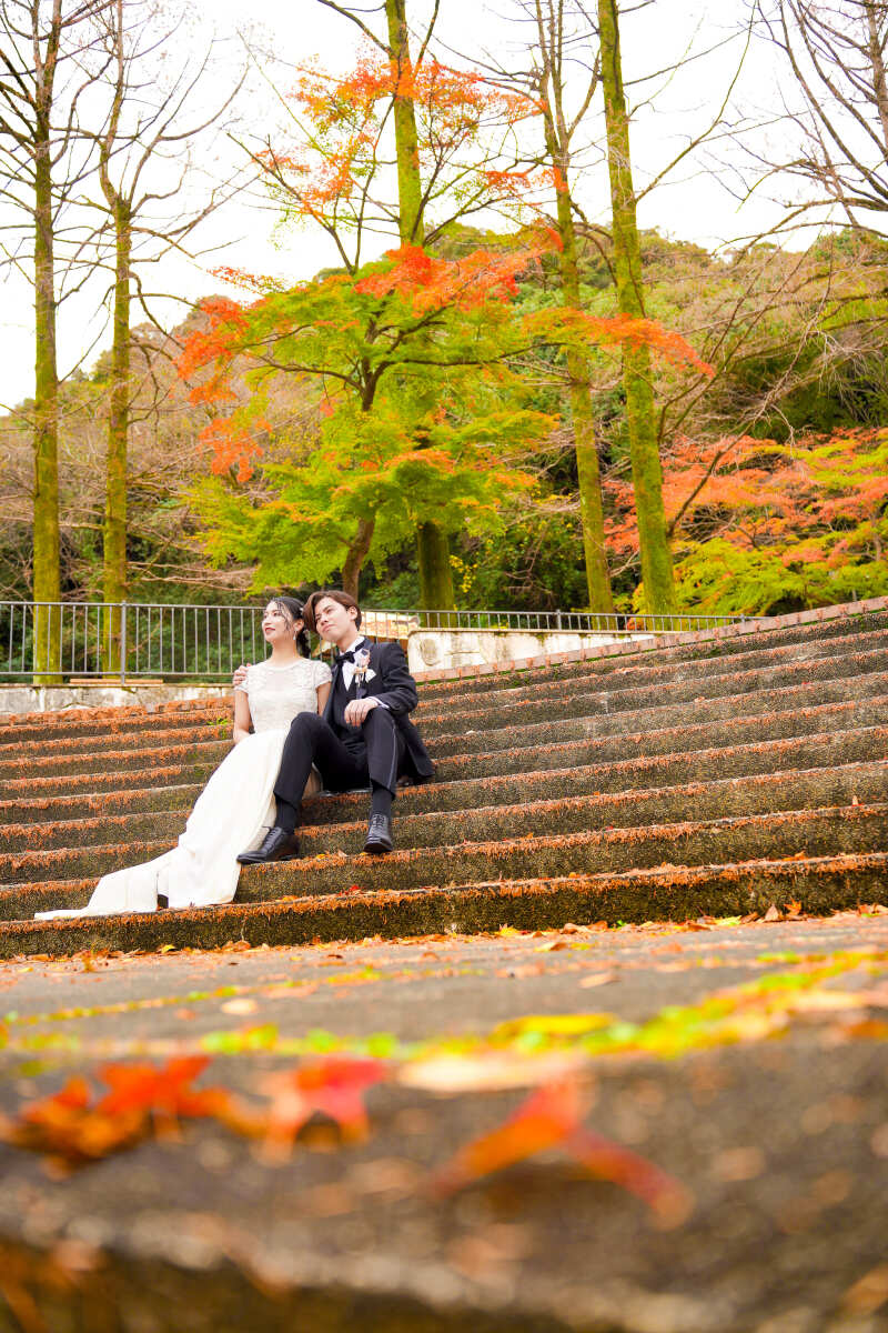 紅葉の中でのお写真も