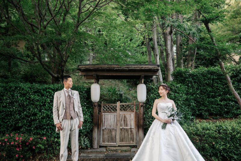 庭園前にてお写真を