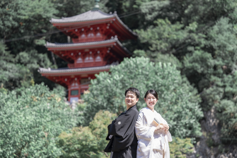 三重塔と一緒に