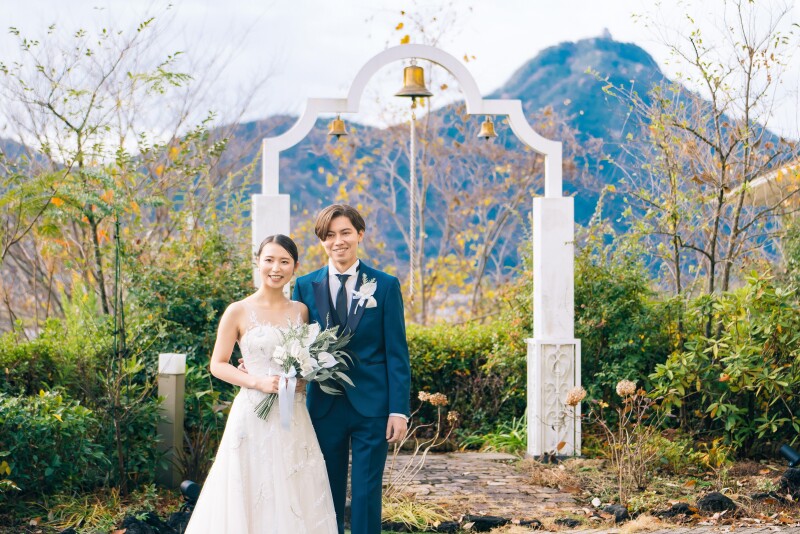 美しい新緑の中での記念撮影