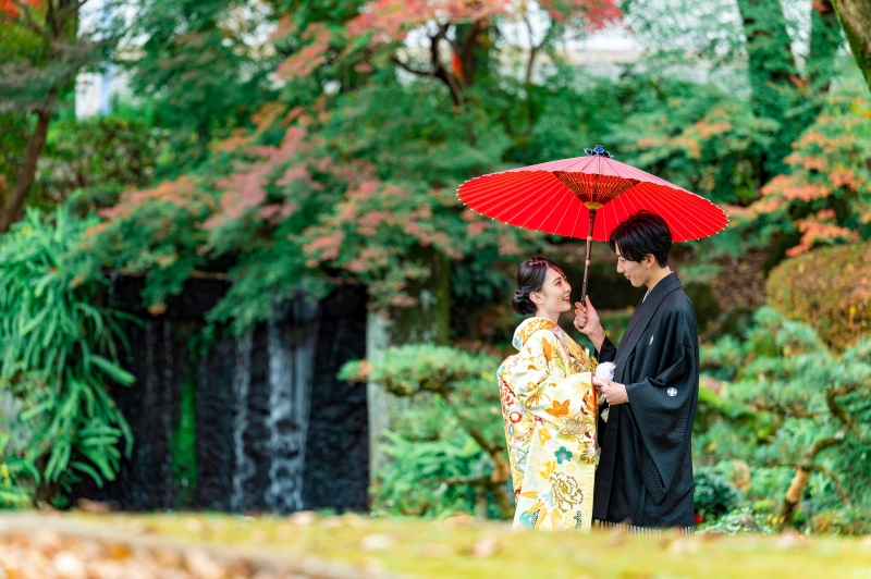 【和装】緑豊かな【岐阜公園】と昔ながらの街並みが残る【河原町】で撮影する贅沢コース