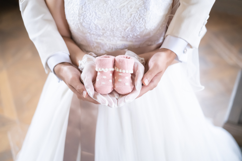 【洋装1着・安心の衣装サイズ展開&専属介添え付】マタニティ＆ウエディングフォトプラン*100カット、全データ納品、レタッチ付き