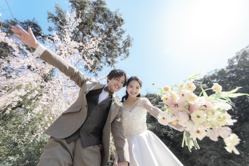 洋装【3月23日∼4月5日に撮影される方限定】岐阜公園と日中友好庭園で撮影できる桜プラン