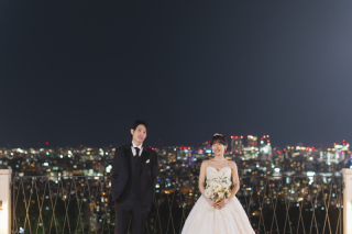 スタジオ×ローズガーデンクライスト教会夜景撮影